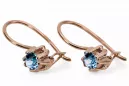 Vintage style Earrings Aquamarine Original Vintage 14K Rose Gold vec053r